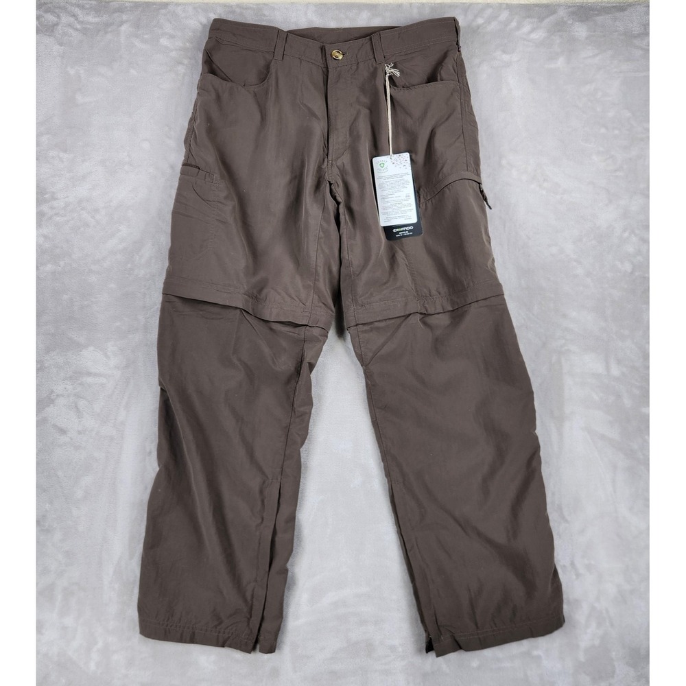 ExOfficio BugsAway Mens 34x30 Brown Convertible Zip Off Hiking Pants 1922-8071